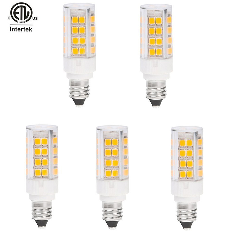 AC100-130V, ETL-Listed Dimmable Mini Candelabra E11 Base LED Bulb, 3.5 Watts, 35W Equivalent, 5-Pack